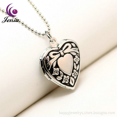 Jenia Gold Plated Jewellery Bead Chain Necklace Heart Locket Pendant Necklace
